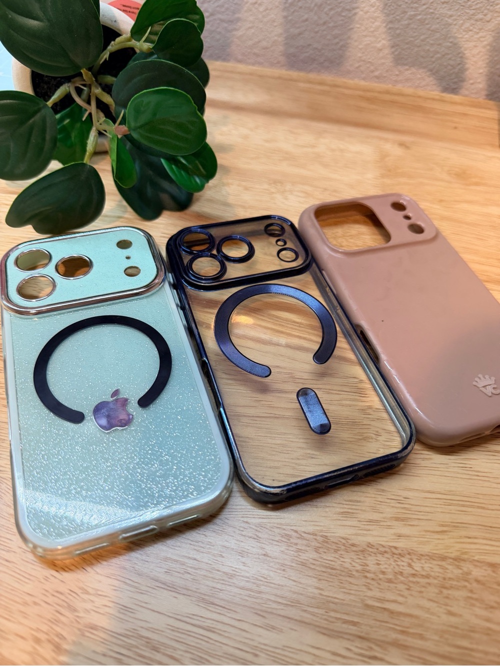 iPhone 17 pro case set of 3 mint glitter leopard print